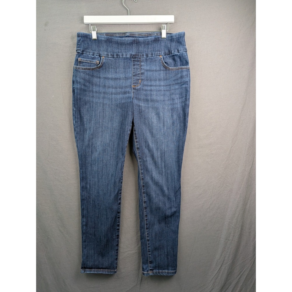 Lee Sculpting Slim Fit Skinny Leg Mid Rise Pull On‎ Jeans Blue Womens 14 Medium